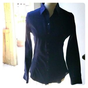 Navy Blue tailored shirt.